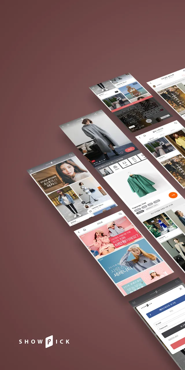 Showpick Mobile App GUI
